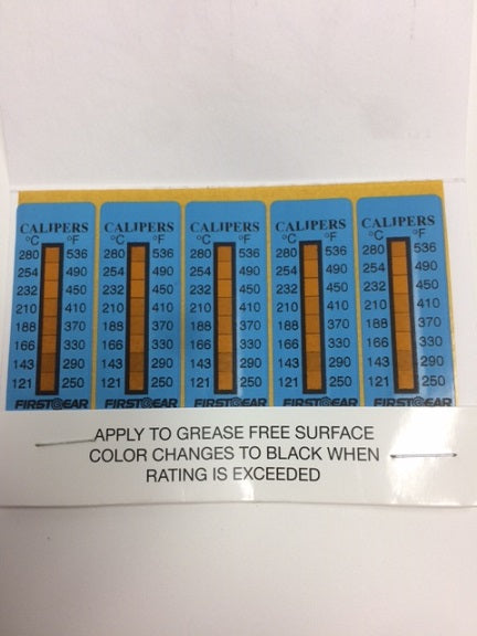 Temperature measuring strips with 14 temperature zones